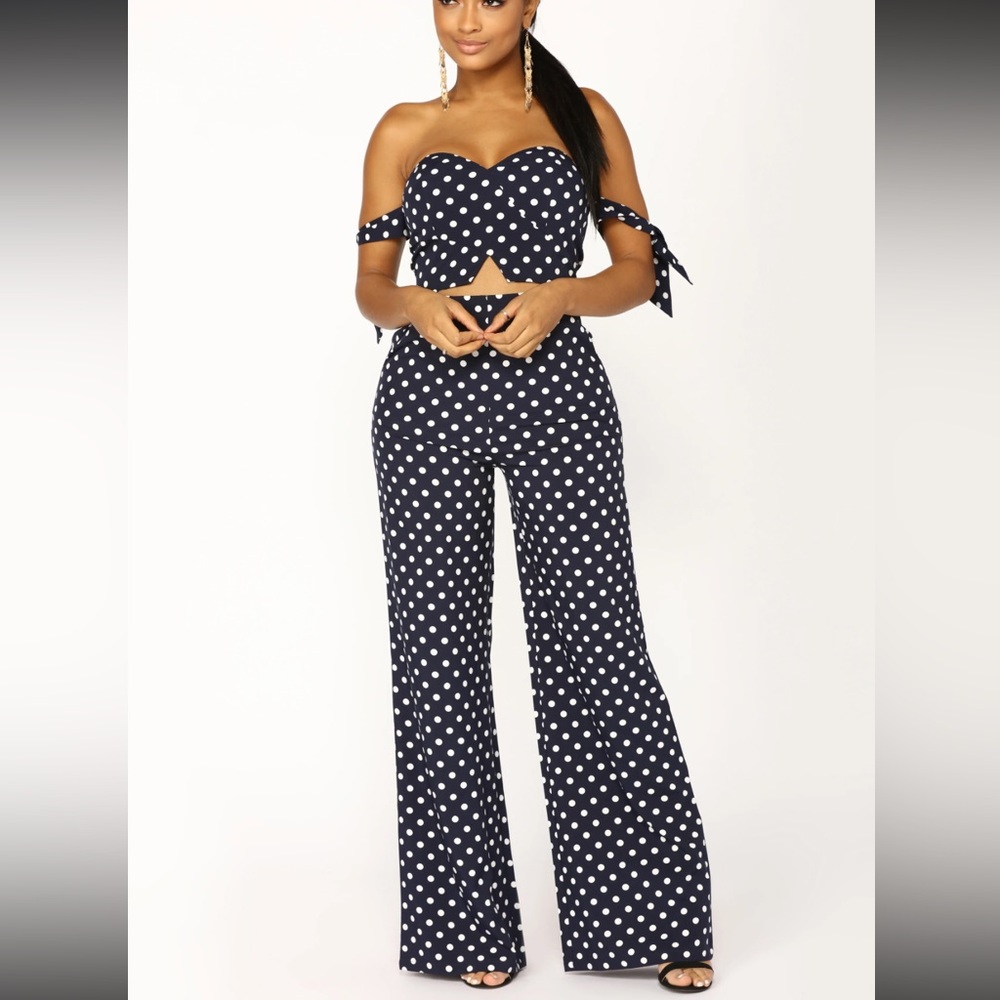 Polka Dot Navy Jumpsuit